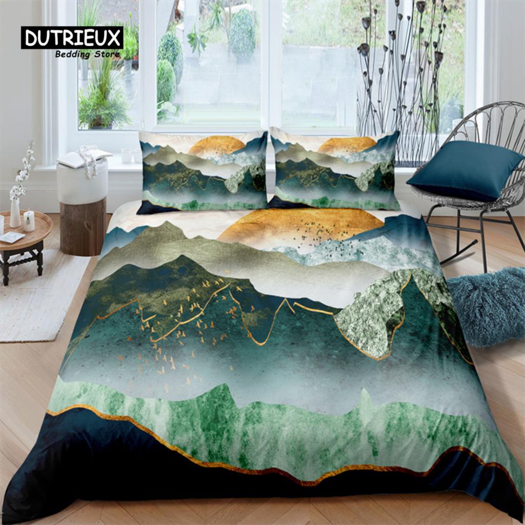 Luxury 3D Misty Forest Print Home Living Comfortable Duvet Cover Set Pillowcase Kids Bedding Set Queen and King EU/US/AU/UK Size