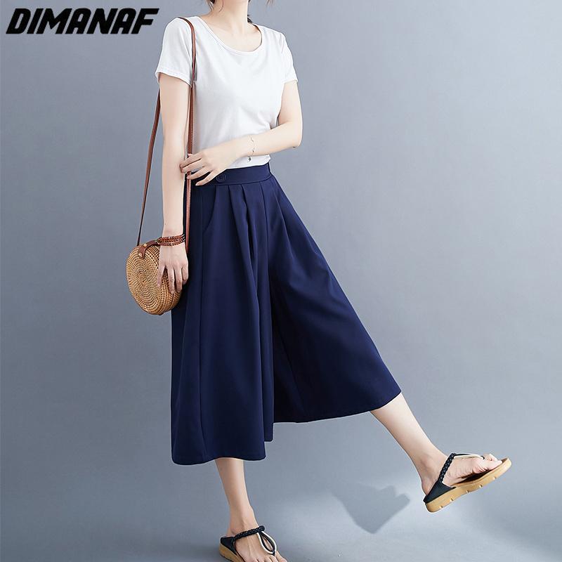 Dimanaf 2023 Summer Shorts Pants Women Elastic Pants Loose Casual Female Basic Trousers Wide Leg Pants Buttons