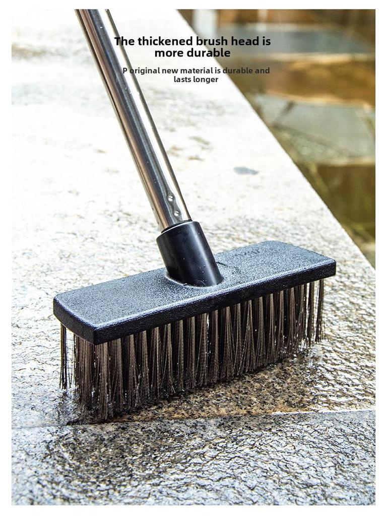 Long-Handled Steel Wire Brush: Floor Scrubber & Rust Remover