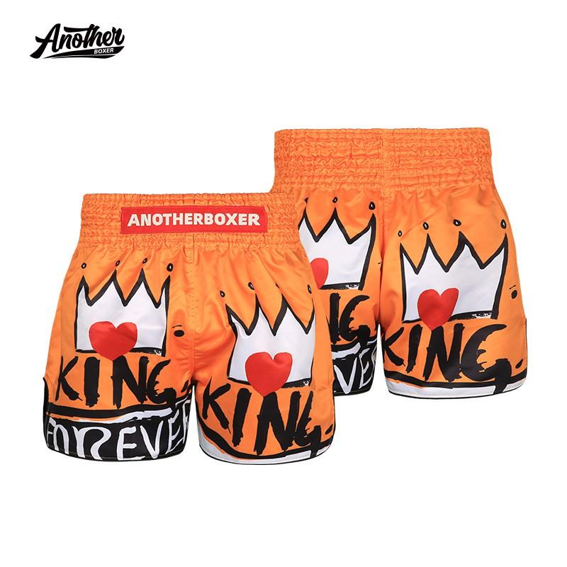 Anotherboxer Printed King Muay Thai Shorts Martial Arts Kickboxing Training Compression Boxing Fighting
