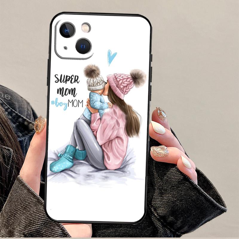 SUPER MOM MUM MAMA BABY Phone Case For iPhone 17 Pro Max 17 Air 14 13 12 11 15 16 Pro Max mini 16 Plus 16e Cover