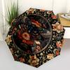 Butterfly, FloralThemed Automatic Opening and Closing Umbrella 8 Ribs, Suitable for Leisure and Going Out, Outdoor Accessory, Gothic Style