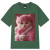 Funny Cat Gang Meme Vintage T-shirt Men's Women Harajuk Y2k Clothes Tshirt Short-sleeved 100% Cotton Hip-hop Fashion T-shirts