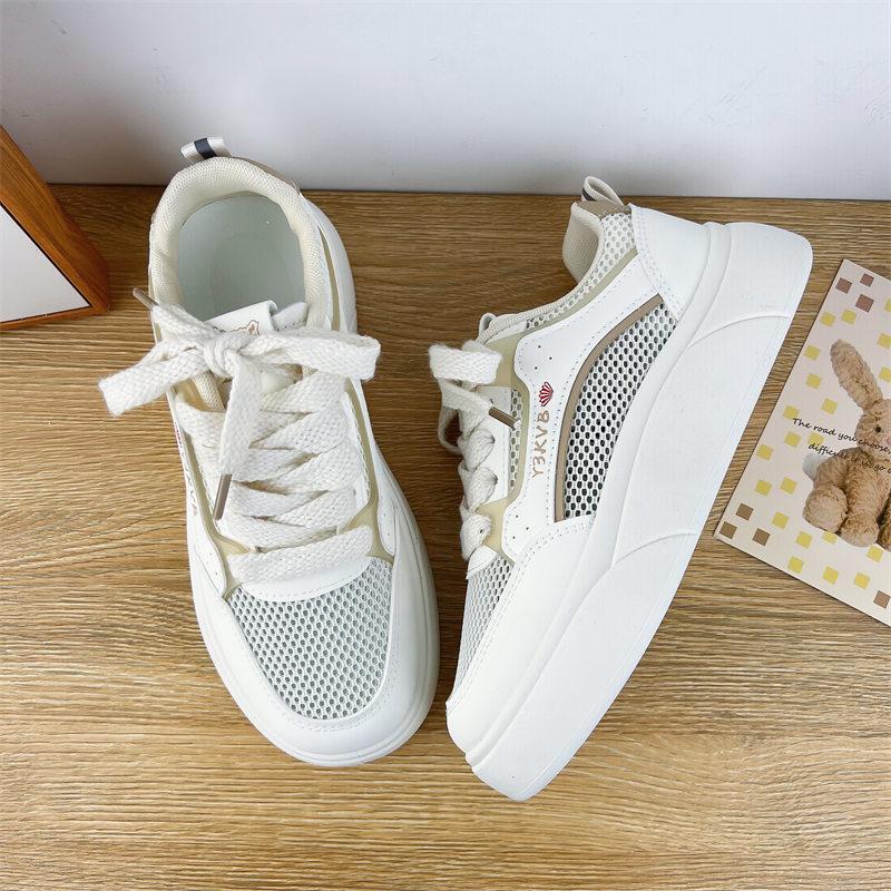 

Platform white shoes women s 2025 summer new student versatile sports shoes lightweight mesh breathable casual board shoes tide 40