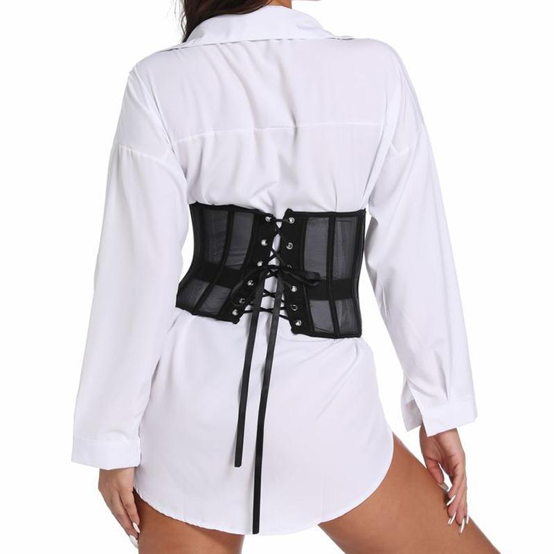 CINOON Schwarze Body-Shapewear für Damen, Gothic-Kleidung, Unterbrust-Taillenmieder, Trainer, Spitze, elastisch, sexy Fishbone-Korsetts und Bustier