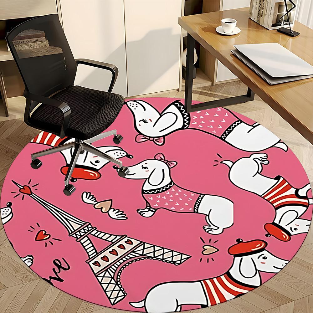 1pc Dogs, Paris Carpet for Office, Non-slip, Soft and Durable Office Rug, Perfect for Office yy260128074