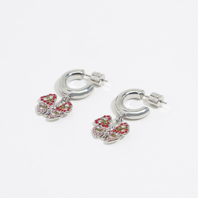 BIMBA Y LOLA Butterfly Hoop Earrings_B255AIW031SIF