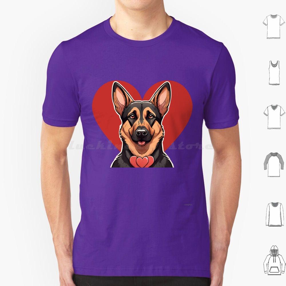 Cute Valentine German Shepherd Dog T Shirt Men Women Kids   Valentine Valentine Dog German Shepherd Cute Dog Dog In Heart