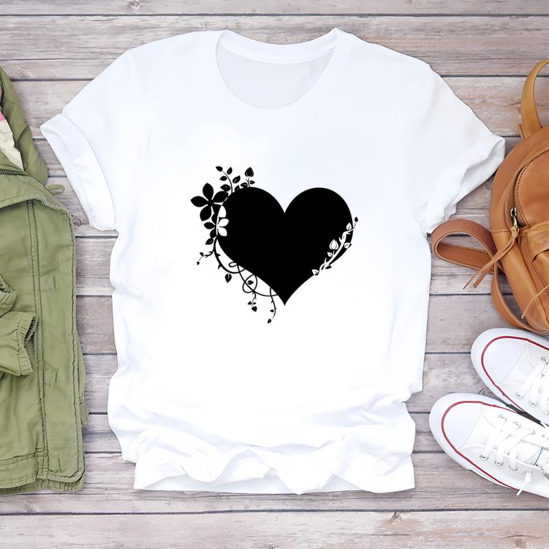 

Повседневная модная футболка для женщин, летний модный милый принтованный дизайн, стильный топ с коротким рукавом. 5XL