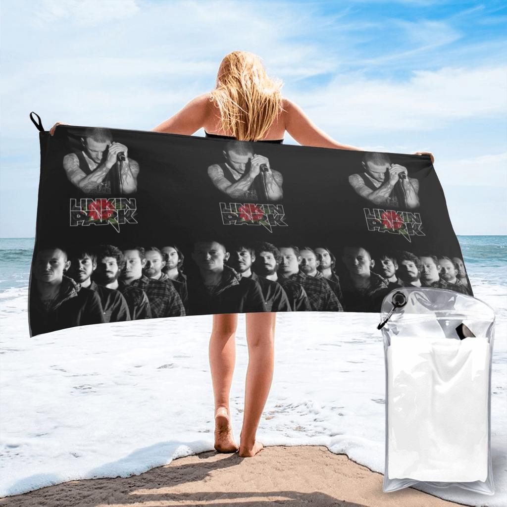 L-Linkin Hot Band Park American Rock Band Beach Towel Soft Microfiber Quick Dry Absorbent Quick Towels For Swimming