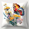 Home Decor Colorful Butterflies With Floral Watercolor Design Pattern Cushion Cover Suitable For Sofa Bedroom Car Pillow Cover