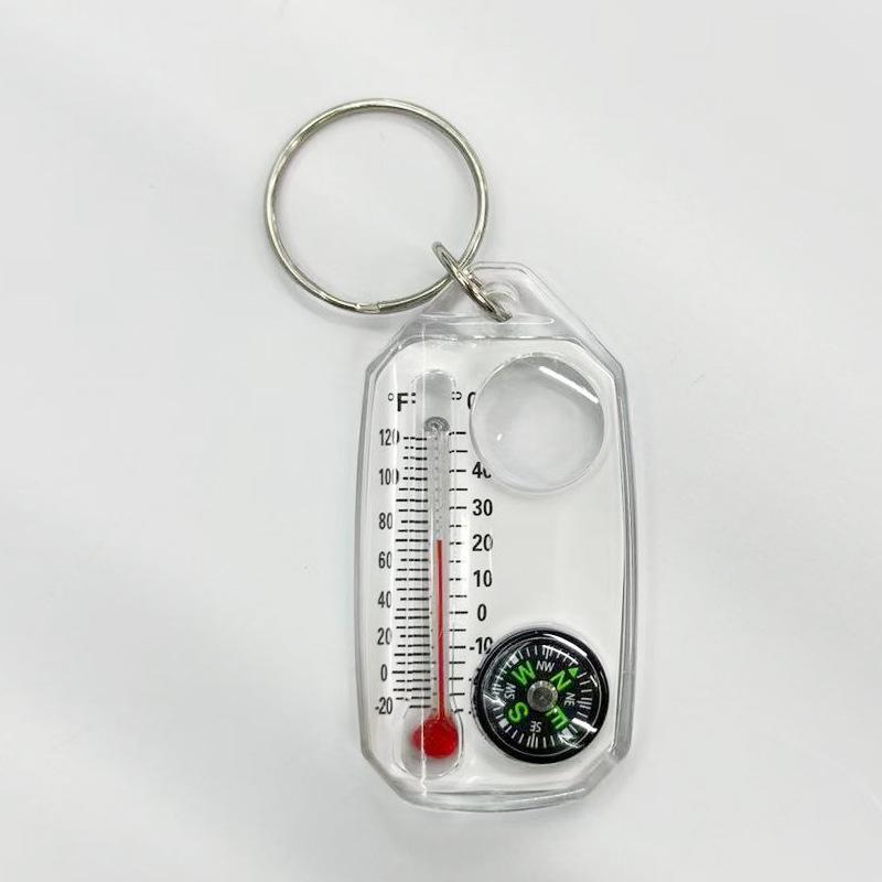 1Pc Compass K102 3-in-1 Portable Mini Keychain Compass