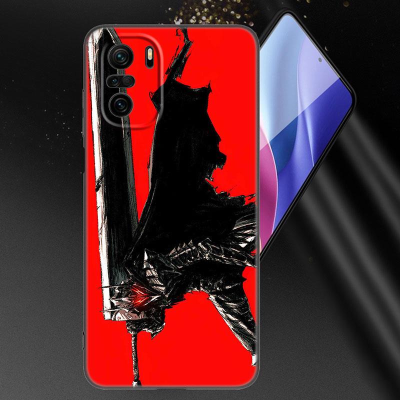 Anime Berserk Guts Phone Case For Xiaomi Mi POCO X3 NFC GT M4 M3 12 11T 10T Pro A3 11 Lite NE 5G 12X 11i F3 Soft TPU Black Cover