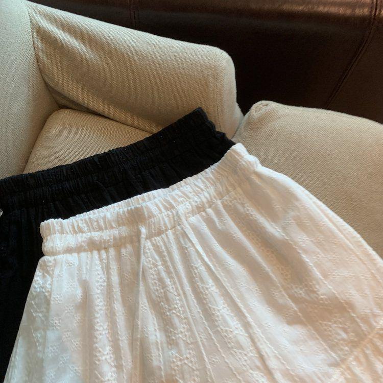 Women's French Lace Wide-Leg Pants: Spring/Summer Loose Fit, Casual & Stylish A-Line Layered Shorts