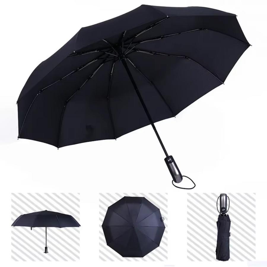 Business Strong And Durable Wind-resistant Umbrella Rain Shine Large Folding Sun UV Protection Anti-Rebound Umbrellas.