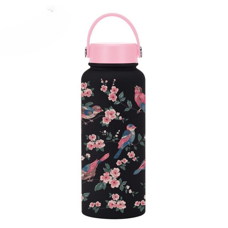 1L Large Capacity Sports Thermos Cup With Handle For Camping Gym,Stainless Steel Vacuum Flasks,Drinkware,Sports Water Bottle