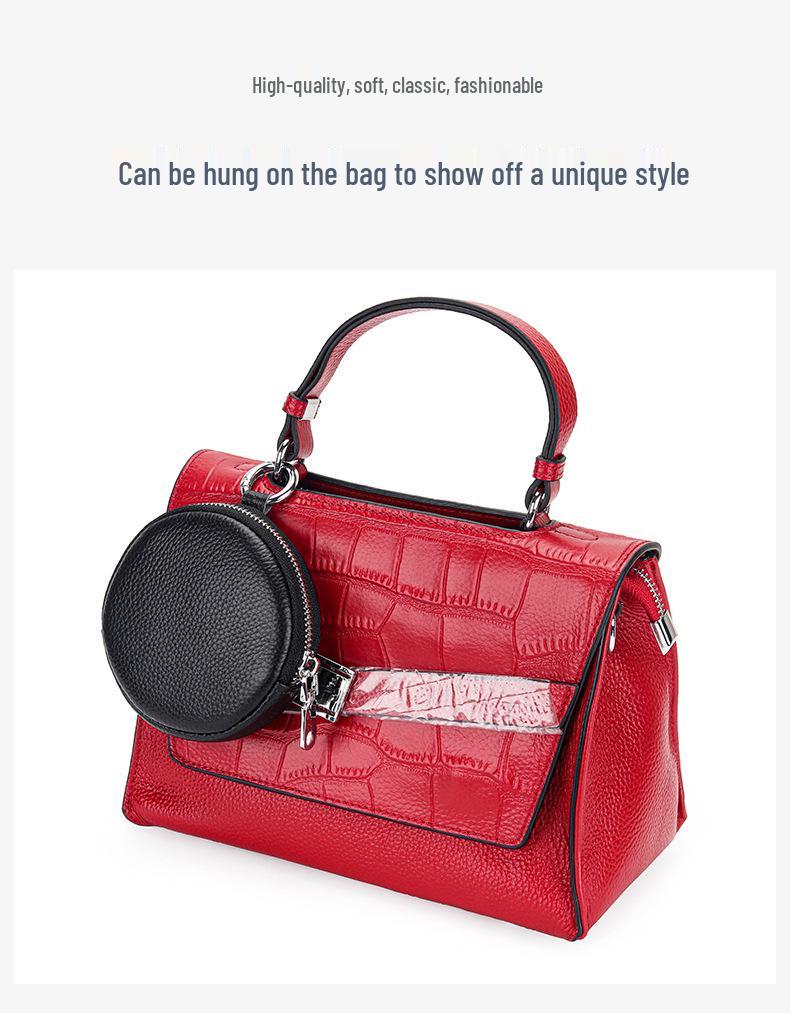 Women's Genuine Cowhide Coin Purse: 2026 Round Earphone & Card Holder Bag