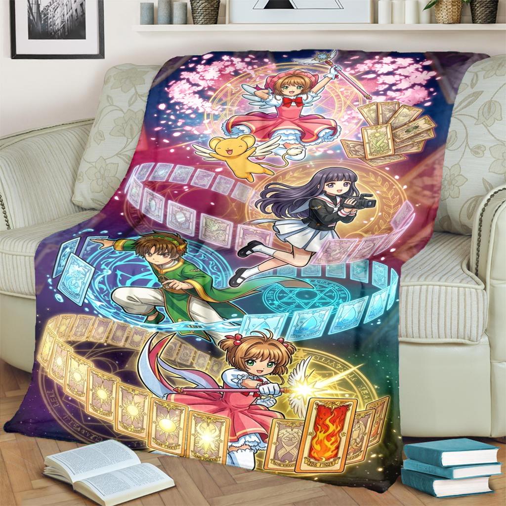 Cardcaptor SakuraComfortable Warm Print Flannel Blanket for Chairs, Sofas, Beds, Bedrooms, Travel, Picnics-kwq104