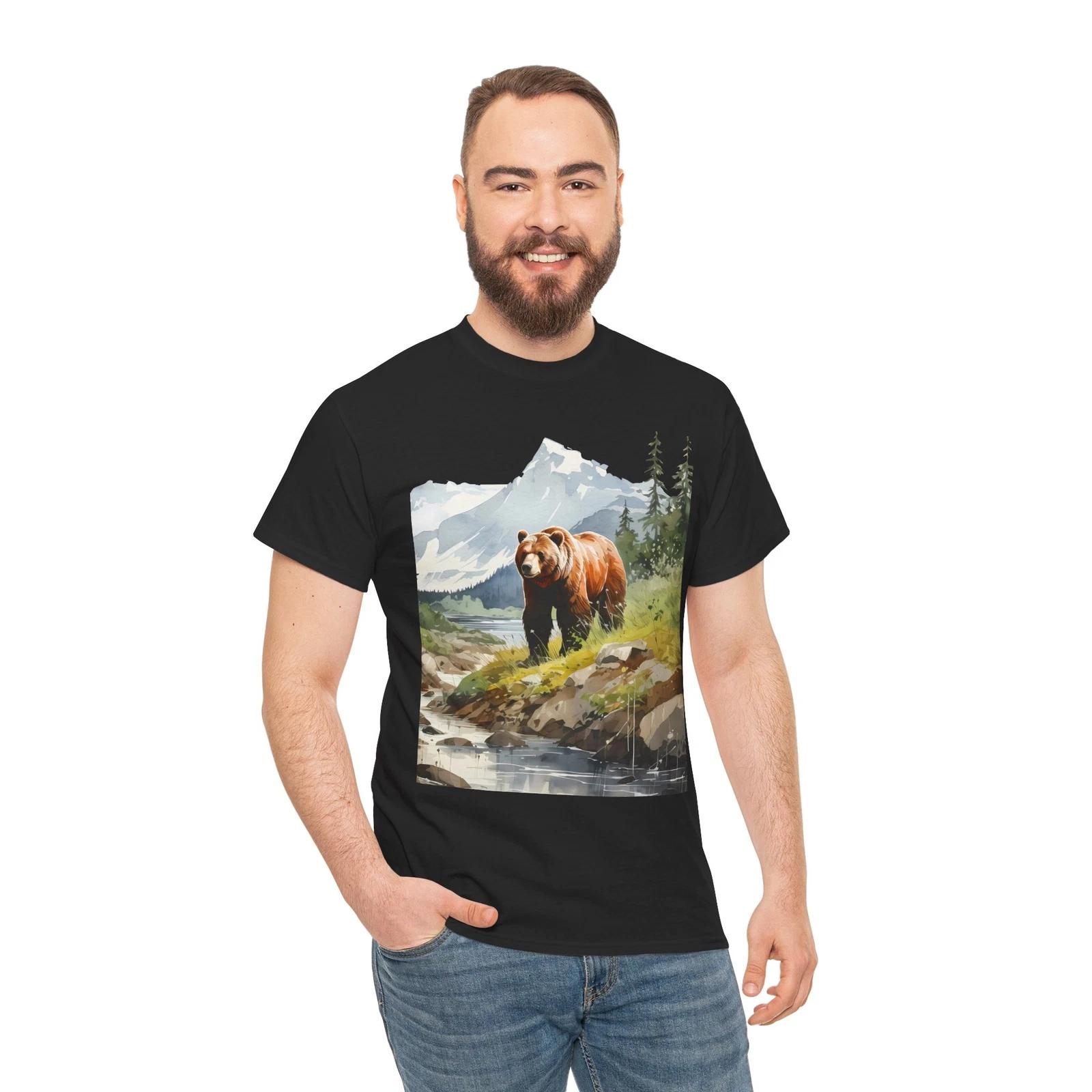 Alaskan Grizzly Bear Wilderness Wildlife T-Shirt 3XL