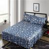 1pc Thickened Sanding Bedspread Soft Non-Slip King Queen Bed Skirt Wedding Fitted Sheet Cover No Pillowcase