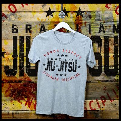 Warrior T-Shirt Fitness Brazilian Jiu Jitsu Martial Arts Cross Fit Training Tee