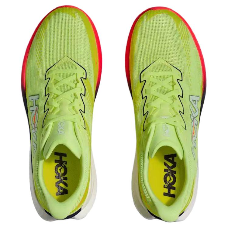 HOKA ONE ONE Mach X 3 Breathable Support Rebound Running Shoes Men's Fluorescent Yellow Red 1168720-NZS