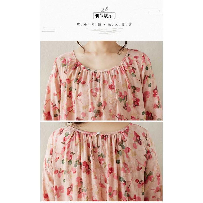 Round Neck Drawstring Loose Minimalist Long Sleeve Extra Long Dress Resort Style