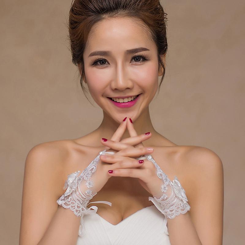 1 Pereche Mănuși Prințesă Fete Mănuși Scurte cu Dantelă Fără Degete Mănuși de Mireasă Pentru Petrecere de Nuntă Accesorii Sexy