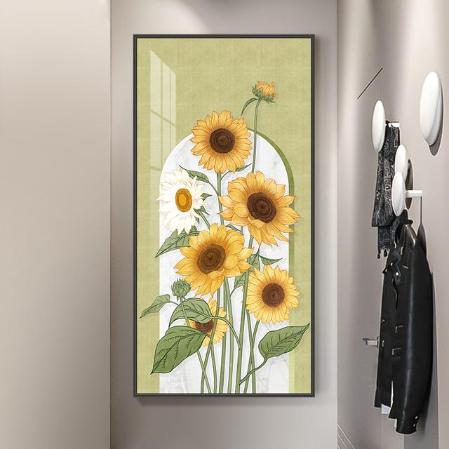 Nordic Sunflower Canvas Painting Flower Landscape Posters Plant Leaves Prints Living Room Porch Decoration Wall Art Cuadros