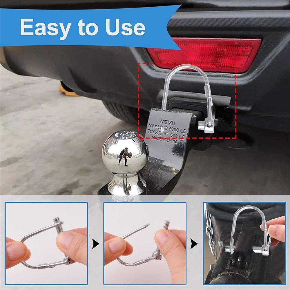 10Pcs Wire Lock Pin, Carbon Steel Shaft Locking Pin, Round Loop Wire Lock Pin For Track Farm Lawn(5 * 50)