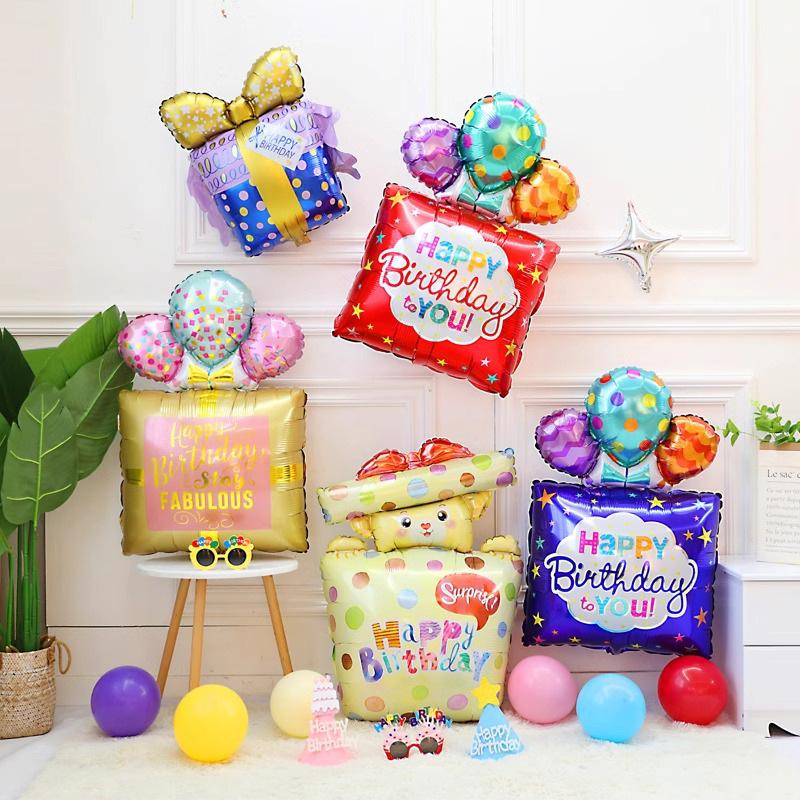 Cake Aluminum Film Balloon Wedding Ceremony Ornaments Birthday Party Scene Gift Box Aluminum Foil Photo Props