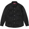 Faux Suede Snap Shirt Black