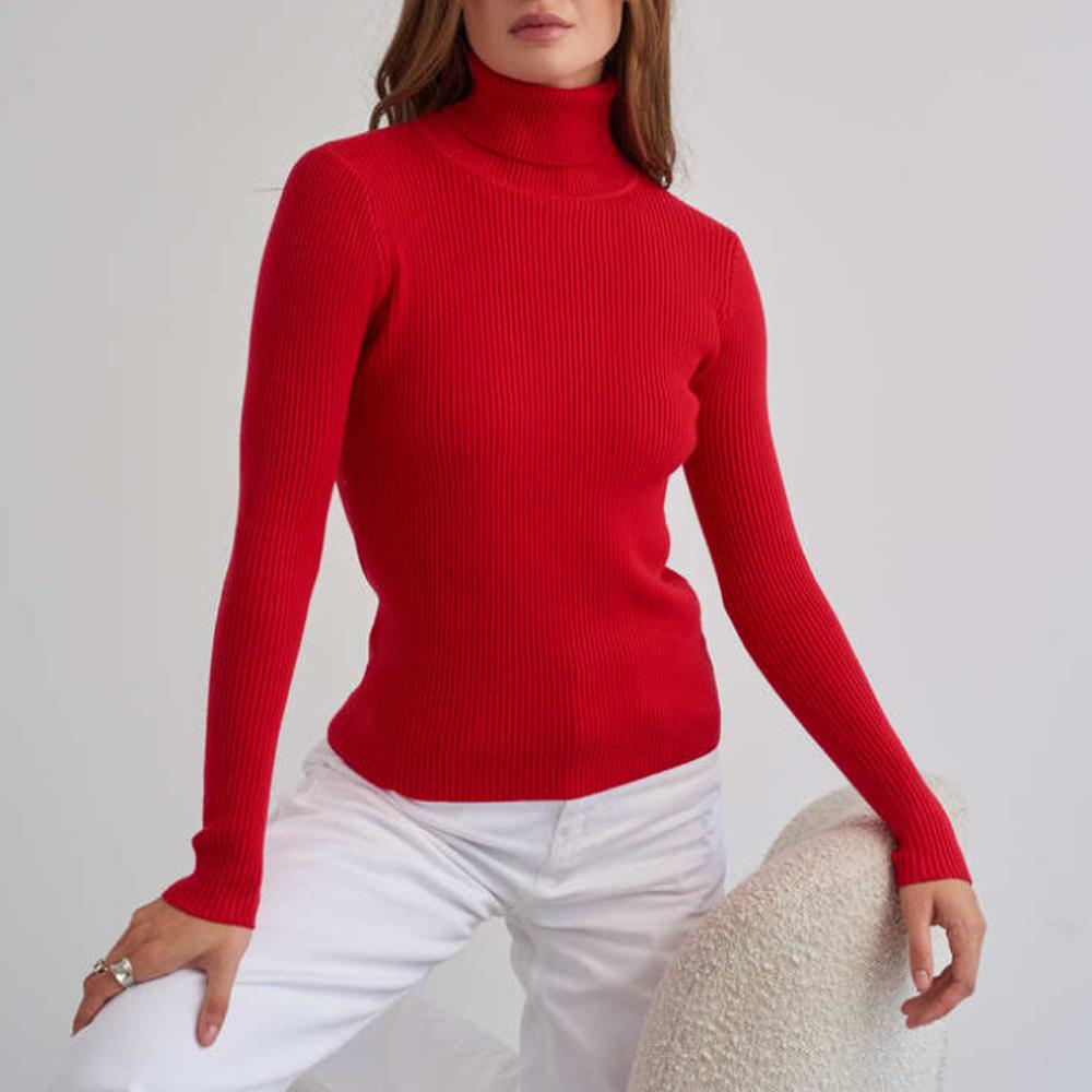 Mode-Trend Rollkragenpullover Gestricktes Unterhemd 2024 Herbst Strickpullover Rollkragenpullover Pullover Für Frauen