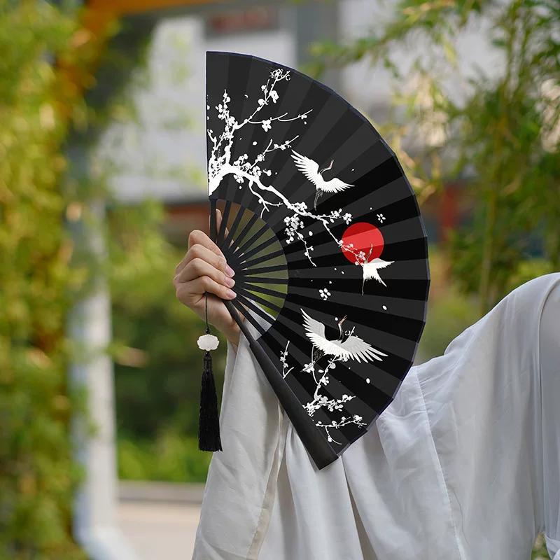 Traditional Chinese Style Hanfu Fan, Ancient Style Folding Fan for Men, Student New Chinese Style Portable Ancient Costume Fan, Summer