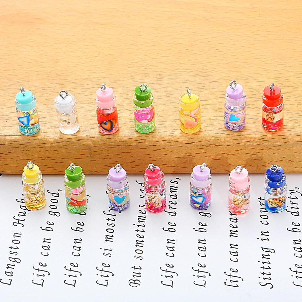 6PCS 20x10mm Mini Glass Bottle Shape Beads Ornaments Jewelry Making for Necklace Pendant Jewlery