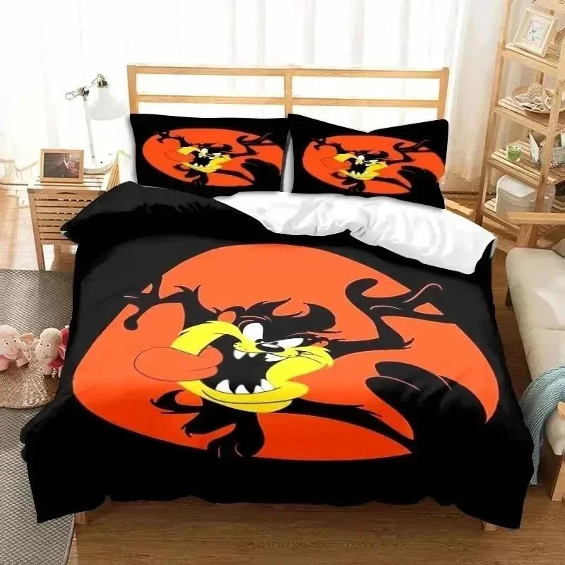 3D Cartoon T-Tasmanian Devil Bedding Set Print Bed Set With Pillowcase Bed Duvet Cover Soft Single Double Queen Super King Size