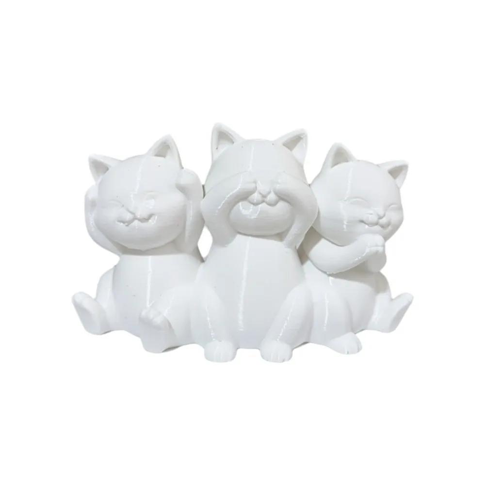 Fun Cartoon Desktop Cat Decorations Creative Funny Decorative Animals Statues 3D Printed Cat Ornament Desktop Use