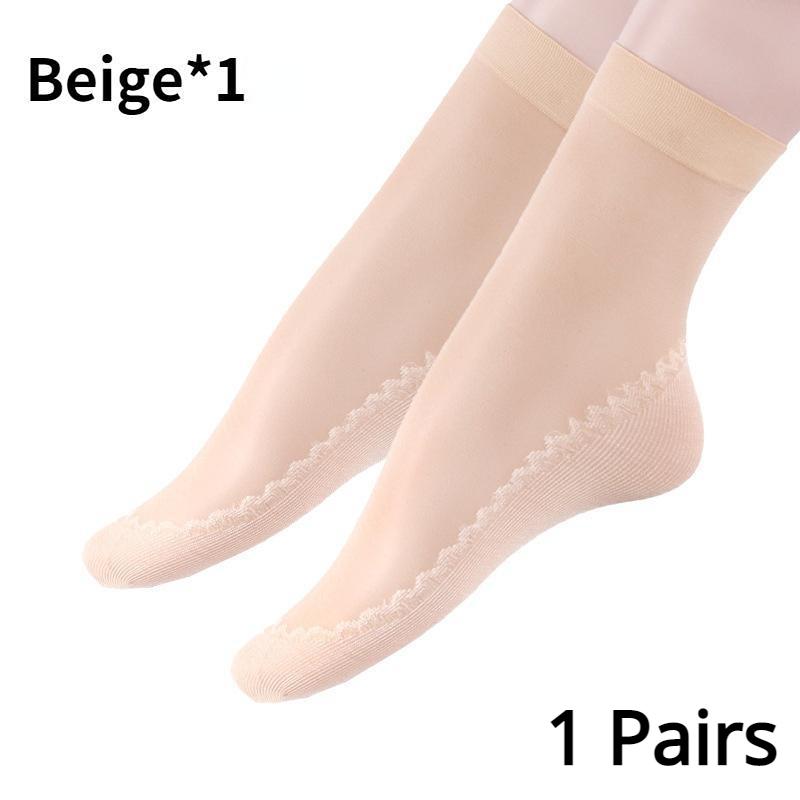 Women's Ultra-thin Cotton Silk Short Socks Seamless Breathable Socks Nylon Fashion Ladies Female Short Ankle Silk Socks