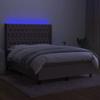 Maison Exclusive - Sommier à lattes de lit matelas et LED Taupe 140x190 cm Tissu