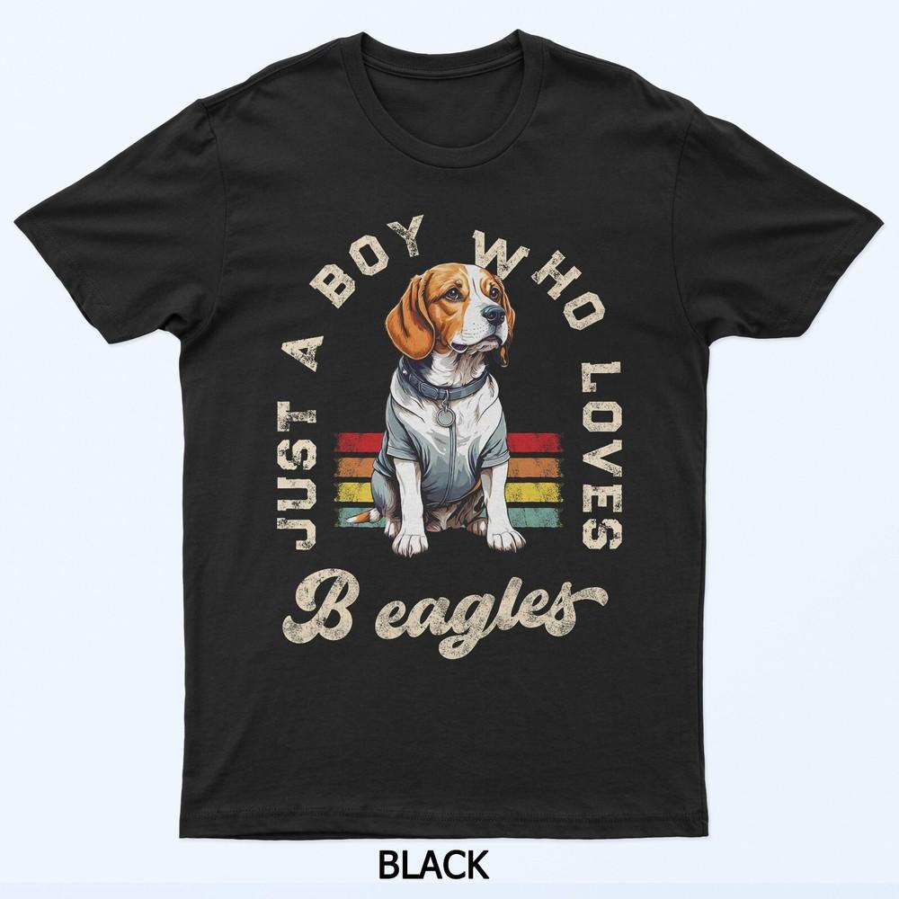 

Boy Who Loves Beagles Funny Beagle Dog Breed Lover Owner T-Shirt S