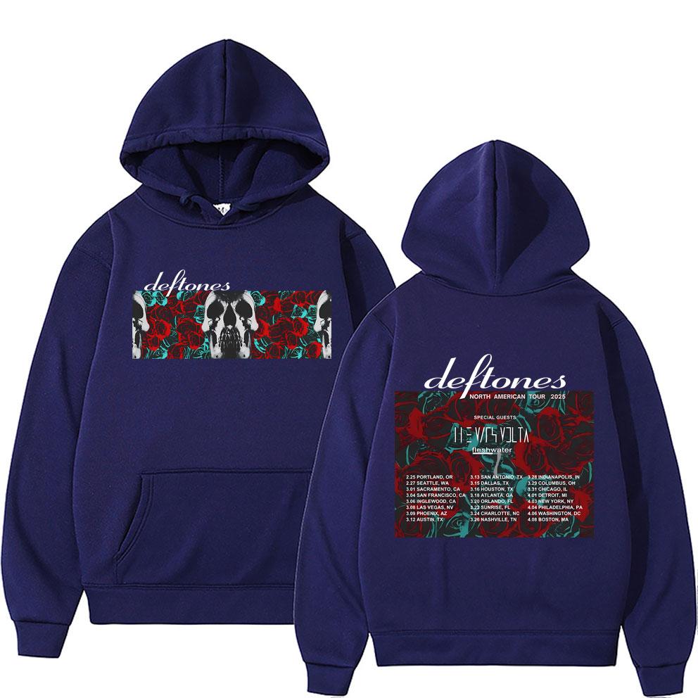 Rock Band Deftones North American Tour 2025 Hoodie Men Women Retro Alternative Heavy Metal Sweatshirt Unisex Oversized Hoodies