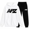 Kids NPZ Jogging - Hoodie and Black Pants - Size 3 To 14 Years - White