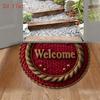 1 Pièce Tapis de Porte Bienvenue Semicirculaire Rouge Antidérapant pour Patio Extérieur Porche Cuisine Salle de Bain Entrée Tapis de Sol