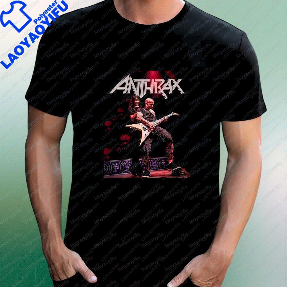 Unique Anthrax Print T-shirt - Unisex Trendy Short-sleeved, All-purpose Pattern Large-sized T-shirt for Both Unisex and WoUnisex