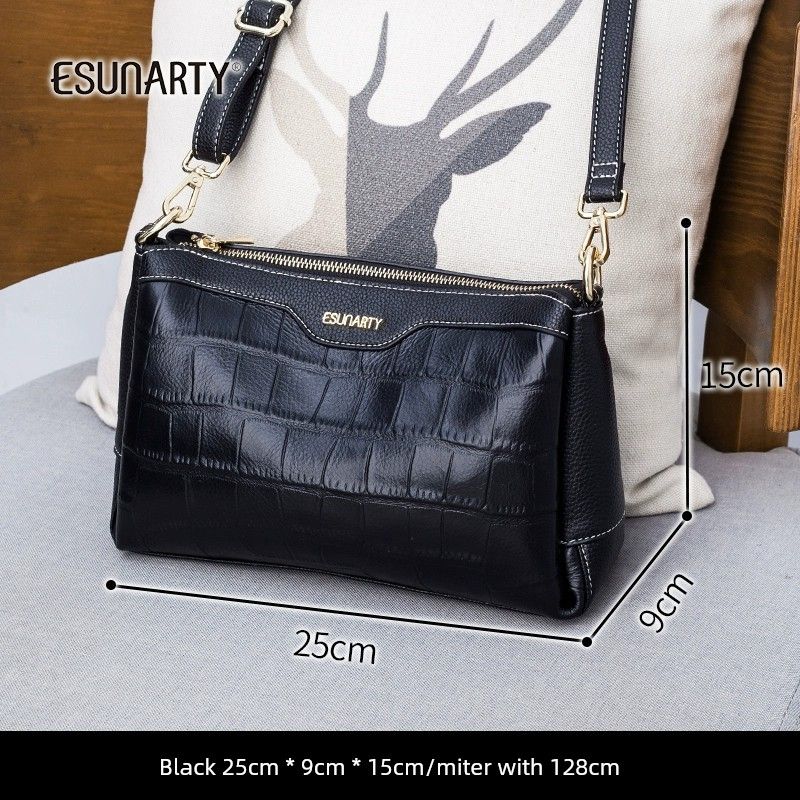 

Women s Bag Fashion Shoulder Soft Leather Crossbody Bag 3024 Black