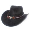 Fashion Classic Suede Equestrian Hat Men's and Women's Outdoor Travel Beach Vacation Visor Bent-brimmed Western Cowboy Hat