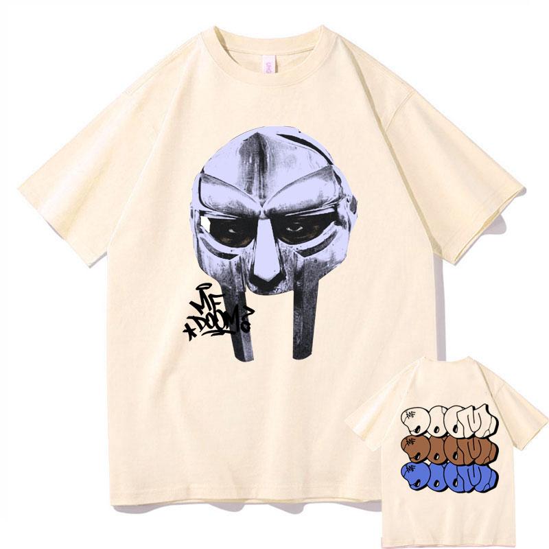 Rapper Mf Doom Mask Madlib Madvillain Graphic Print Tshirt Men Hip Hop Fashion Trend Tshirts Male Vintage Oversized T Shirts