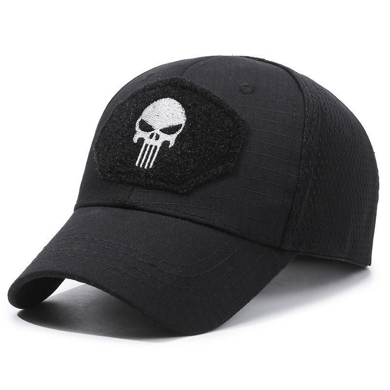 Camouflage casual outdoor skull tactical cap baseball cap military fan breathable sun protection peaked cap Adjustable чёрный