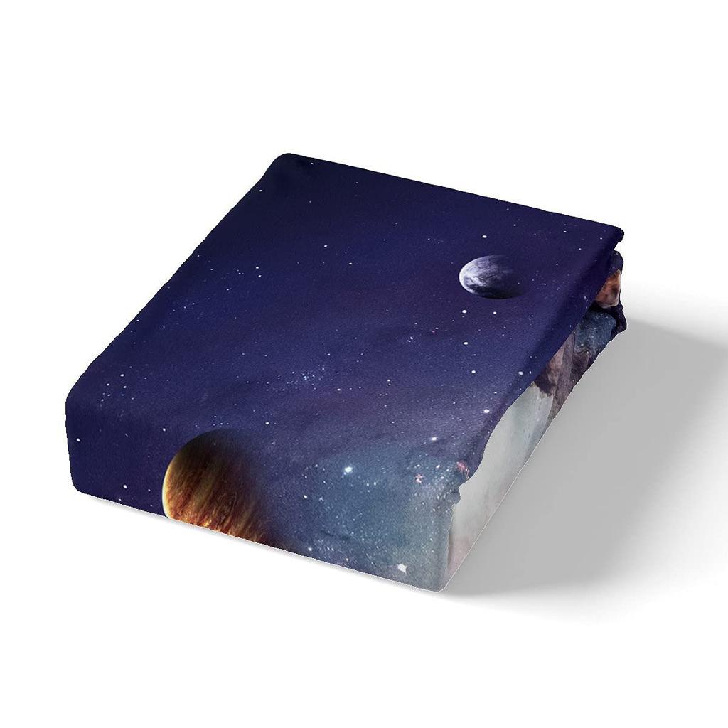 Set Duvet Stele Imprimeu Galaxie Univers Set Trei Piese Kit Lenjerie de Pat pentru Adolescenți Copii