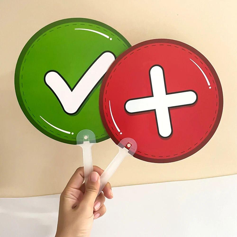 8pcs Yes/No KT Board Right/Wrong Hand Held Response Card Hold Up The Sign School Competition